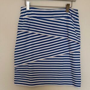 J. McLaughlin Asymmetrical Blue and White Skirt